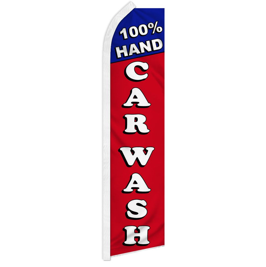 100% Hand Car Wash Super Flag