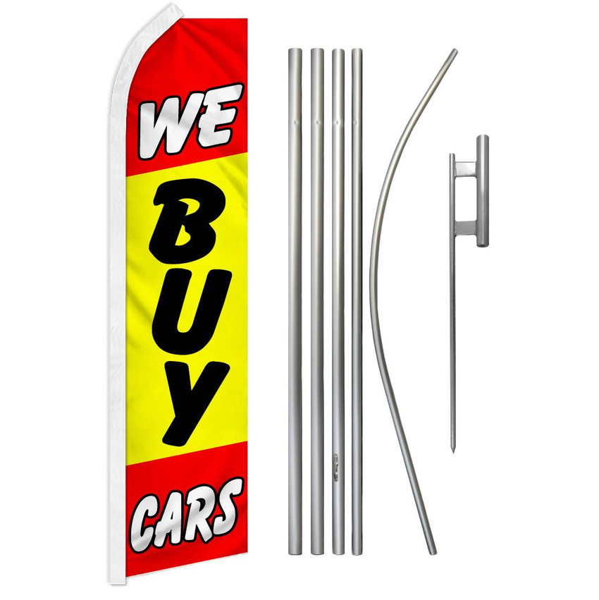 We Buy Cars Super Flag & Pole Kit