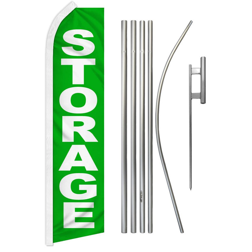 Storage (Green) Super Flag & Pole Kit
