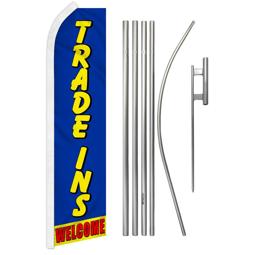 Trade Ins Welcome Super Flag & Pole Kit