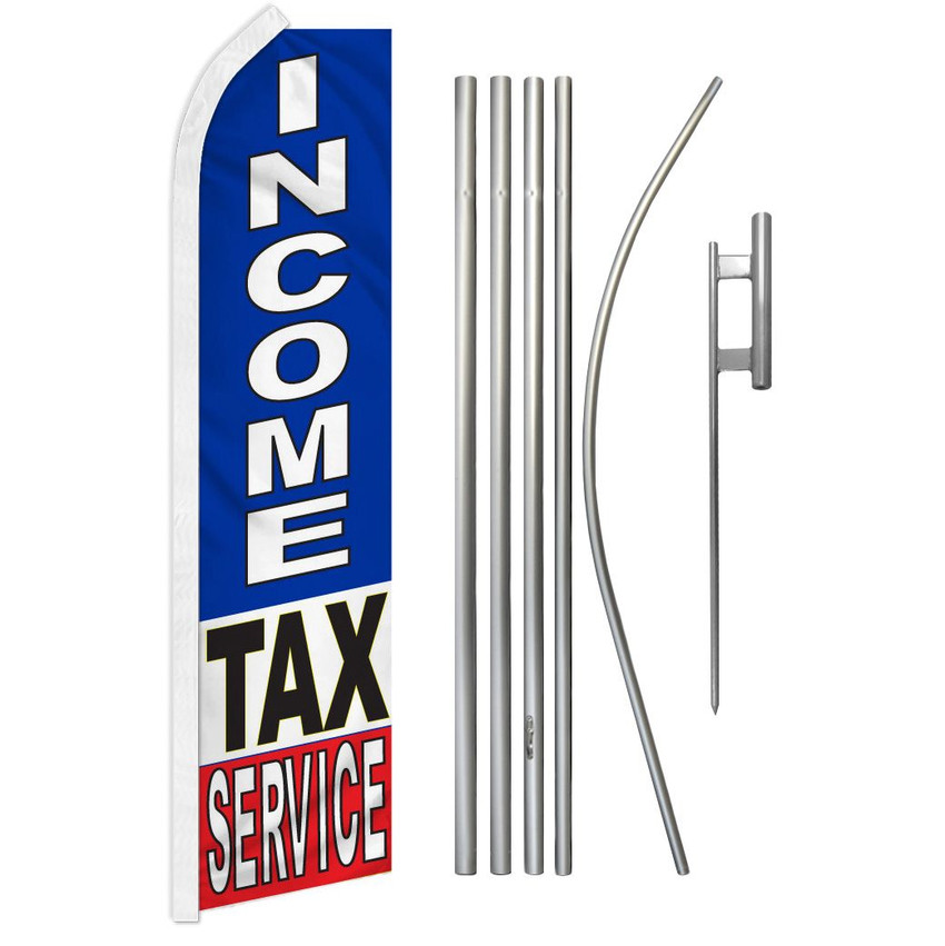Income Tax Service Super Flag & Pole Kit
