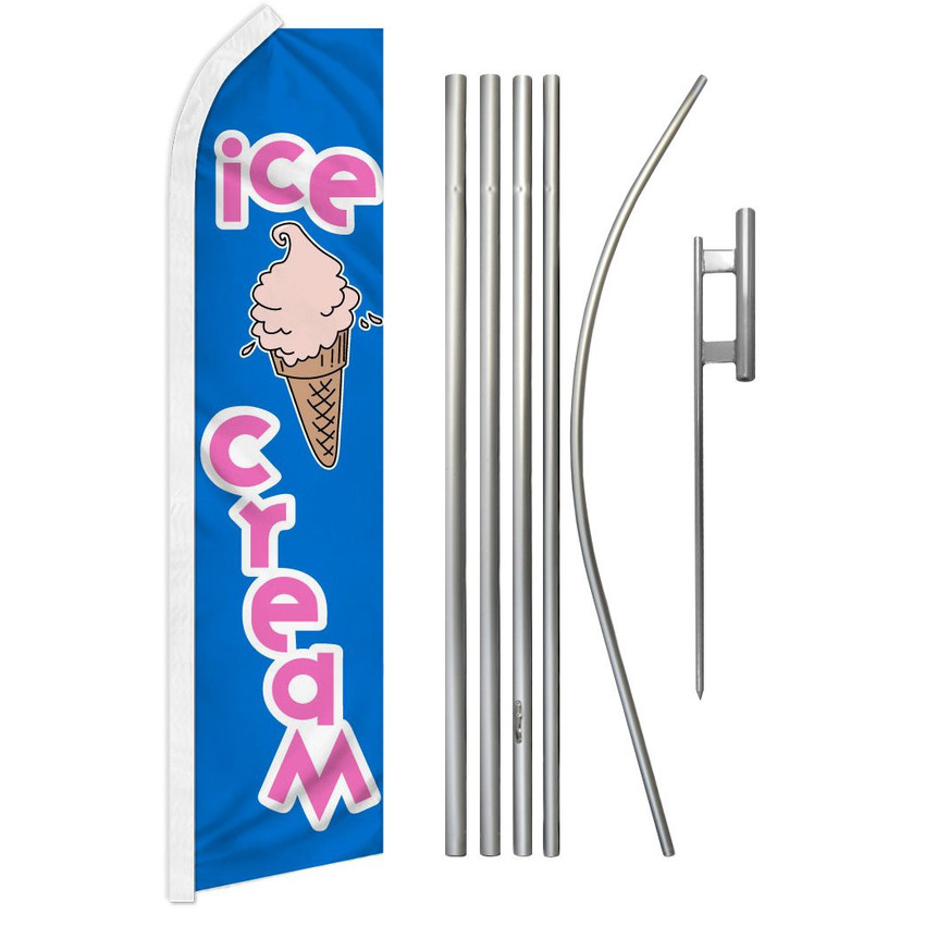 Ice Cream Super Flag & Pole Kit
