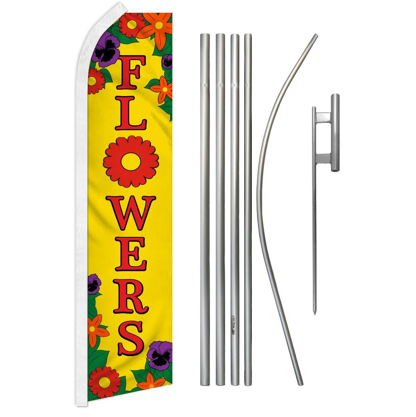 Flowers Super Flag & Pole Kit