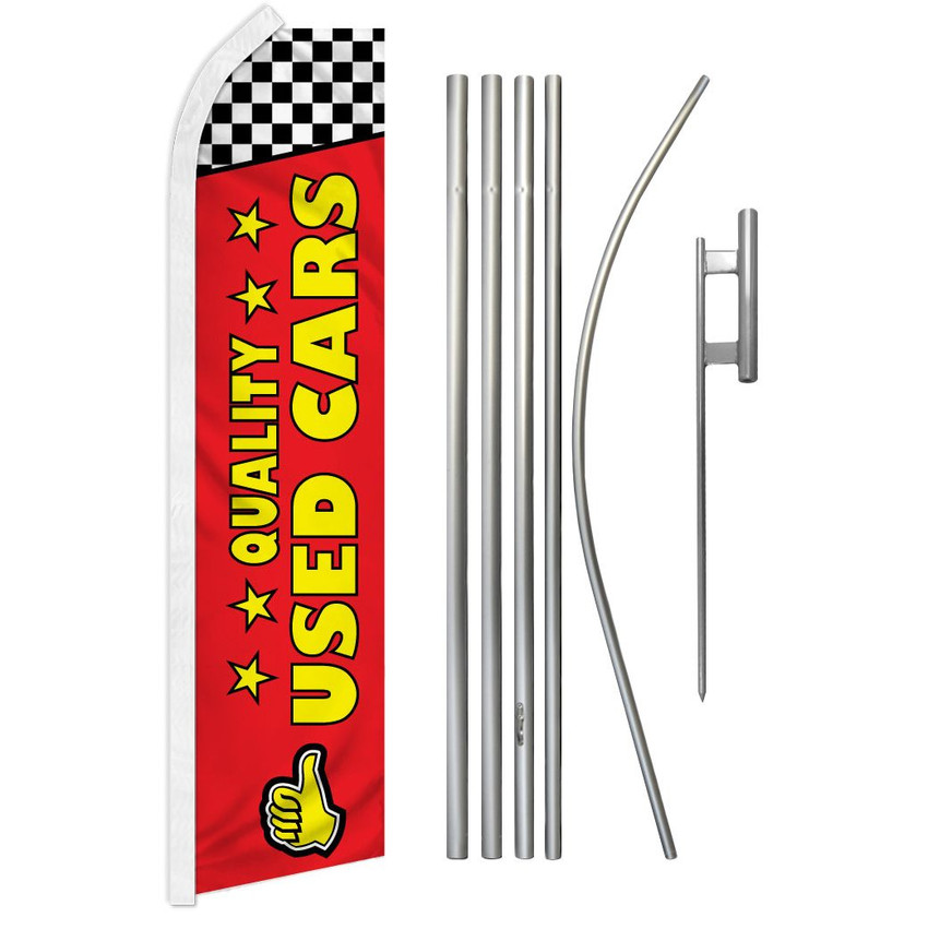 Quality Used Cars (Red) Super Flag & Pole Kit