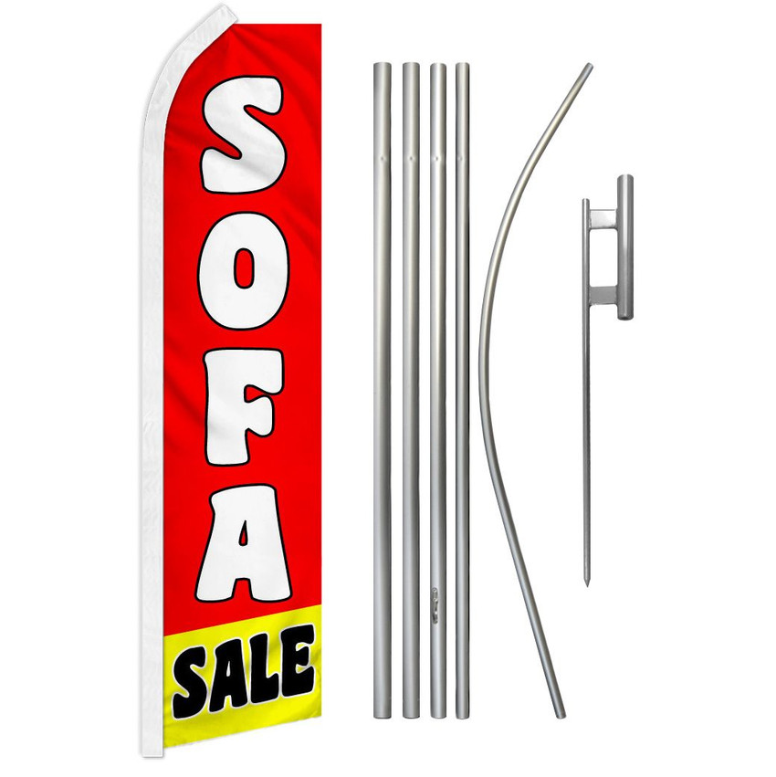 Sofa Sale (Red & Yellow) Super Flag & Pole Kit