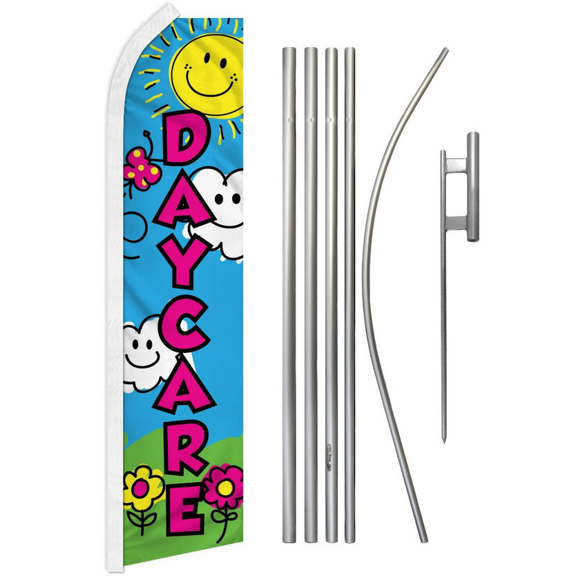 Daycare Super Flag & Pole Kit