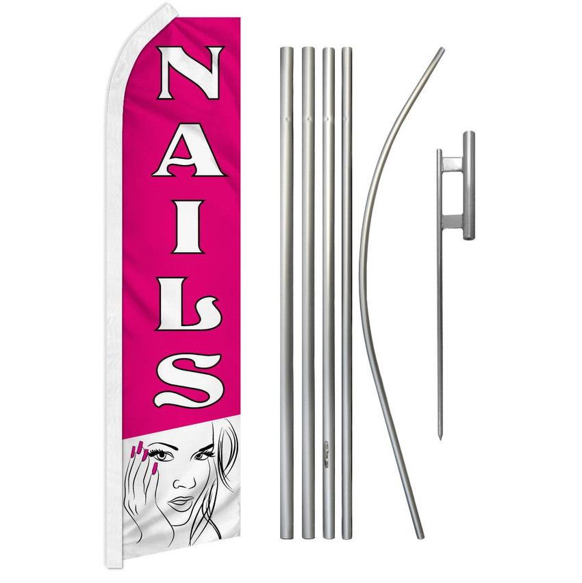 Nails Super Flag & Pole Kit
