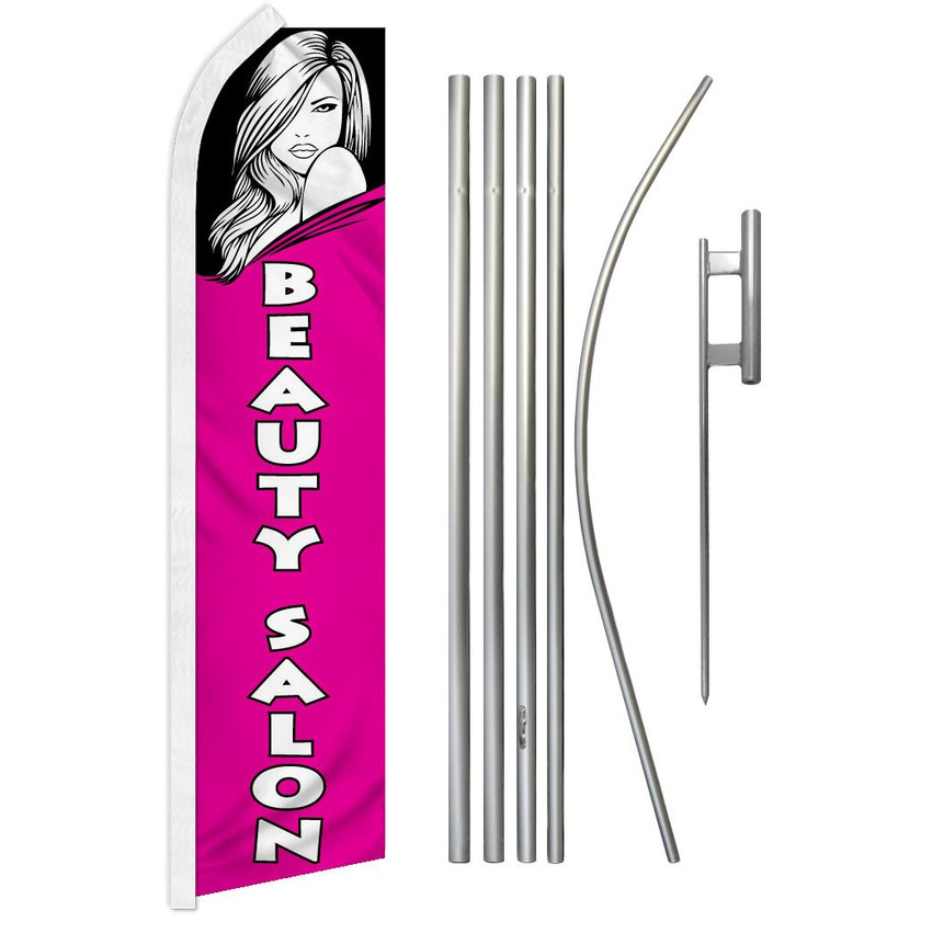 Beauty Salon Super Flag & Pole Kit