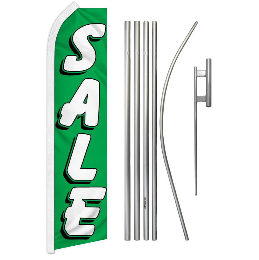 Sale (Green) Super Flag & Pole Kit