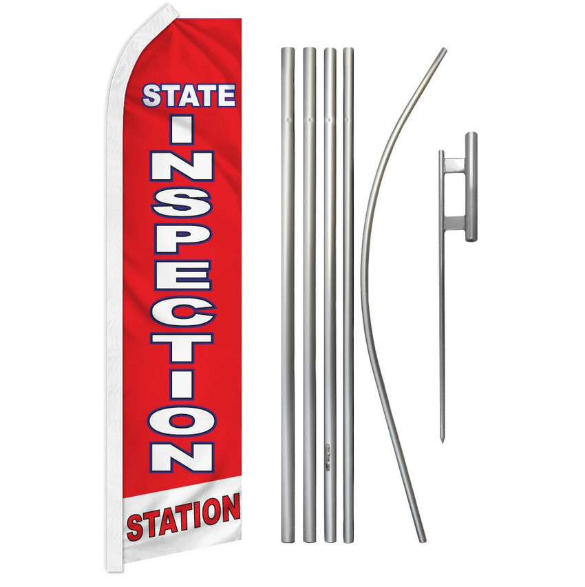 State Inspection Super Flag & Pole Kit