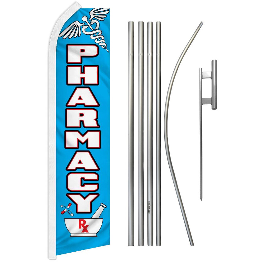 Pharmacy Super Flag & Pole Kit