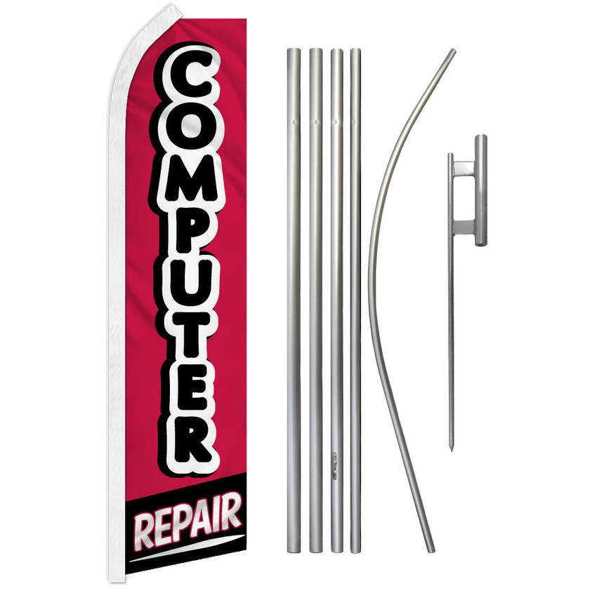 Computer Repair Super Flag & Pole Kit
