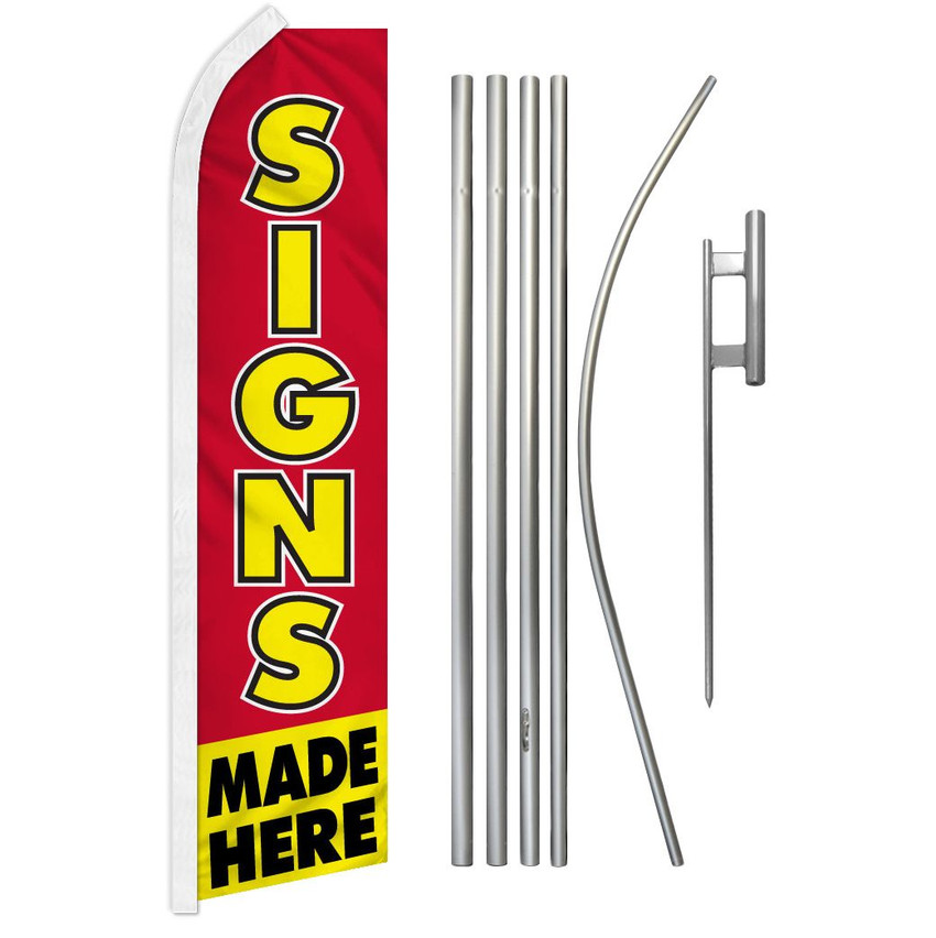Signs Made Here Super Flag & Pole Kit