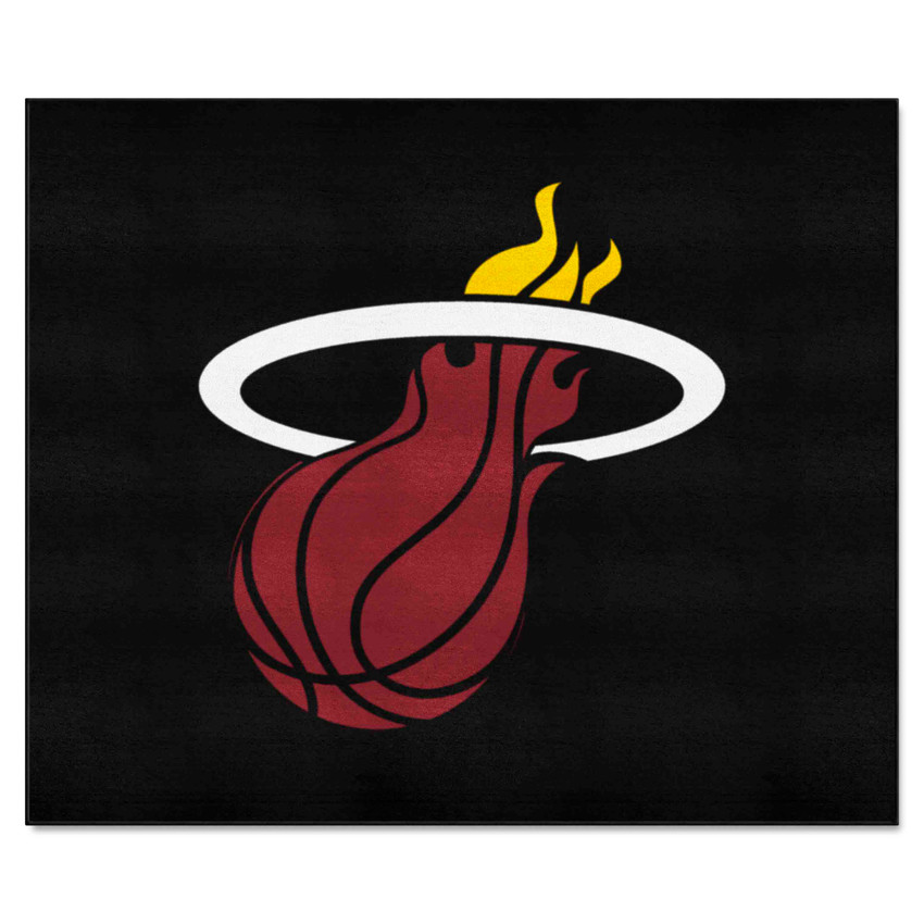 Miami Heat Tailgater Rug - 5ft. x 6ft. Flaming Basketball Primary Logo