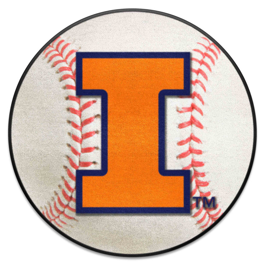 Illinois Illini Baseball Rug - 27in. Diameter A