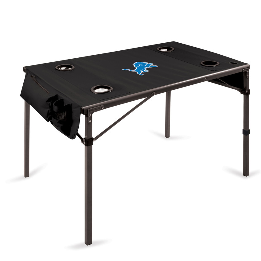 Detroit Lions Travel Table Portable Folding Table, (Black)
