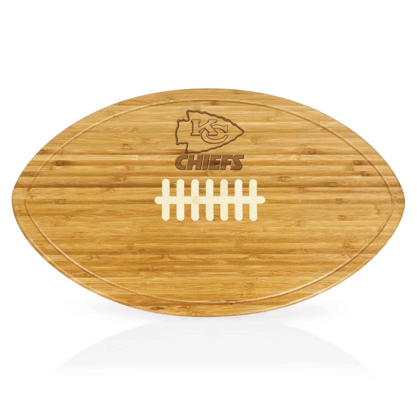 Kansas City Chiefs Kickoff Football Cutting Board & Serving Tray, (Bamboo)