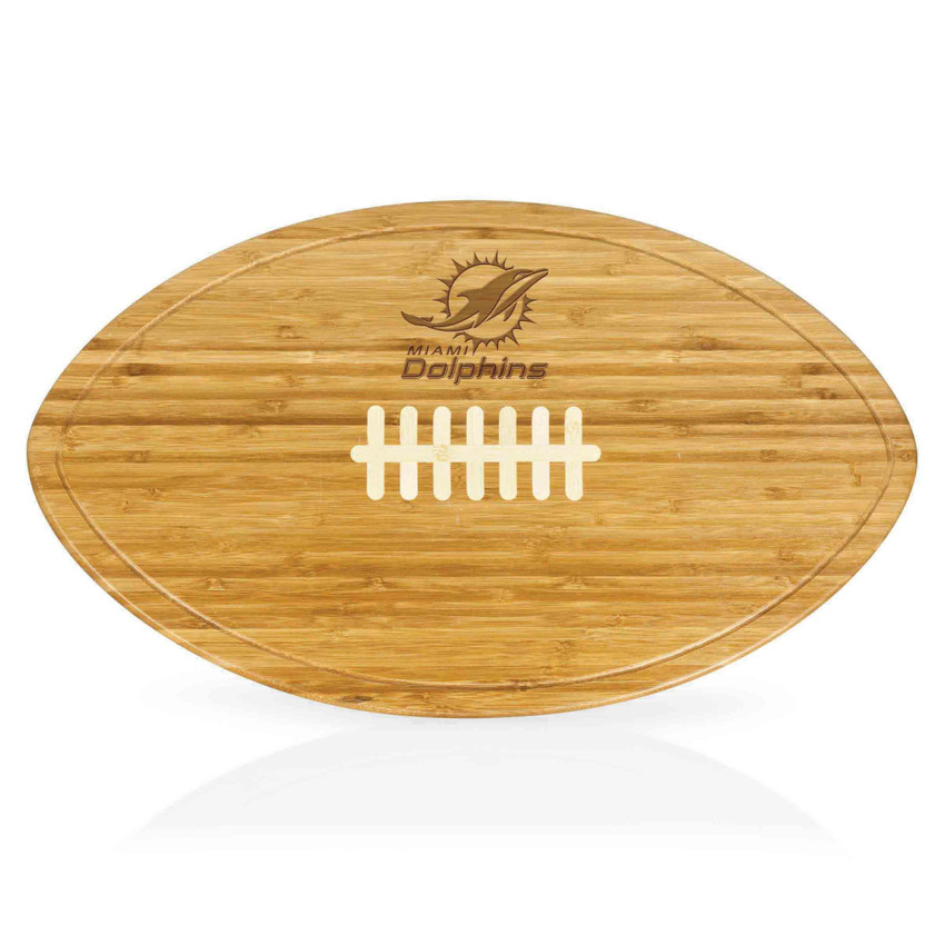 Miami Dolphins Kickoff Football Cutting Board & Serving Tray, (Bamboo)