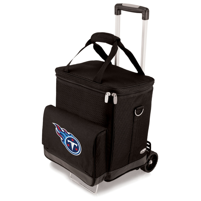 Tennessee Titans Cellar 6-Bottle Wine Carrier & Cooler Tote with Trolley, (Black with Gray Accents)