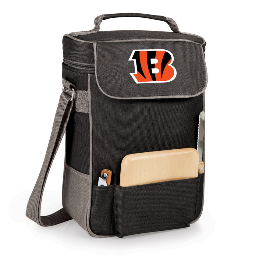Cincinnati Bengals Duet Wine & Cheese Tote, (Black with Gray Accents)