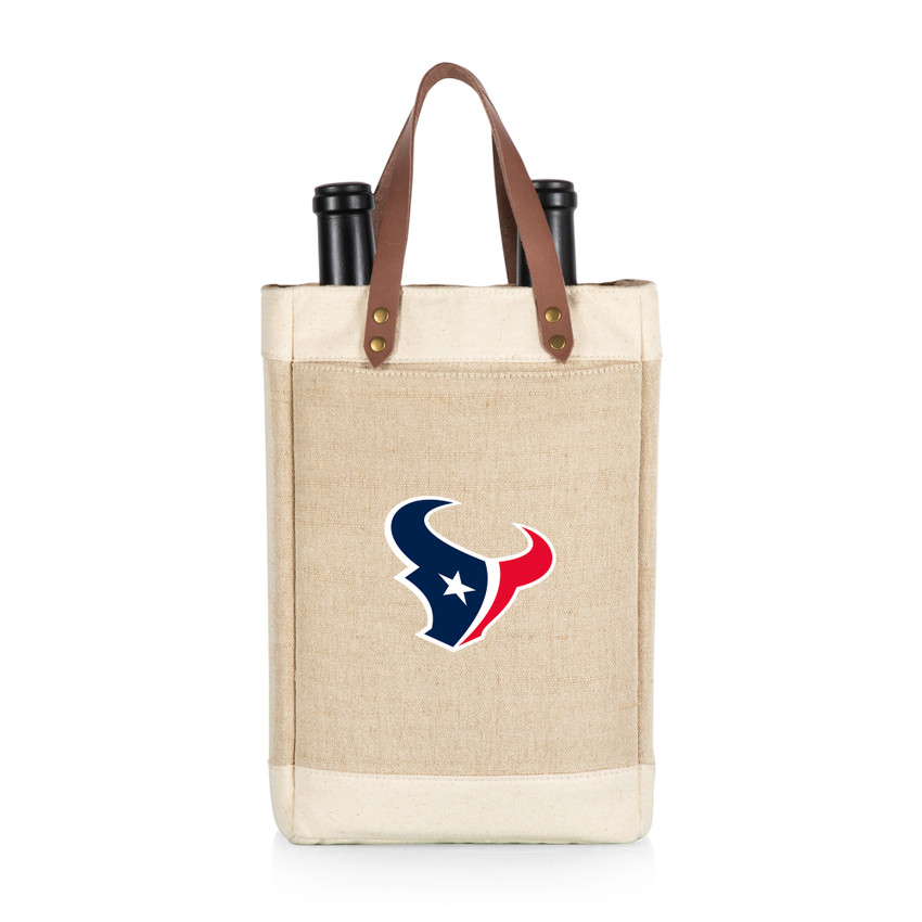 Houston Texans Pinot Jute 2 Bottle Insulated Wine Bag, (Beige)