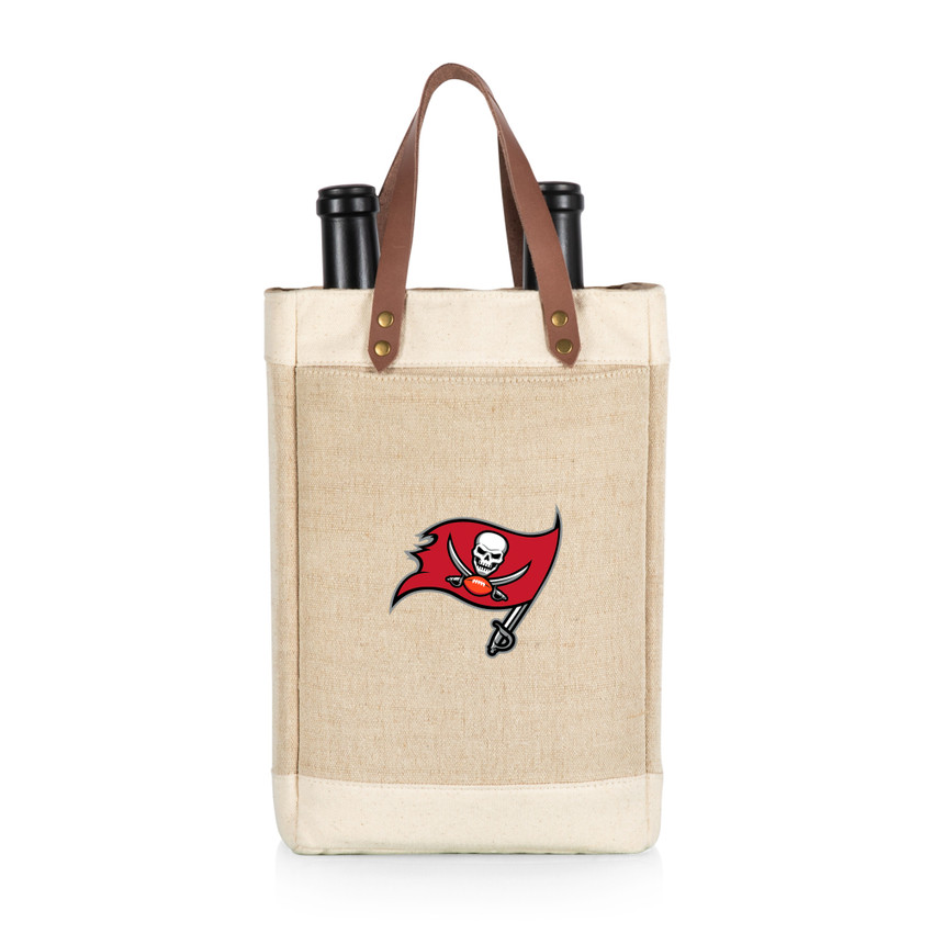 Tampa Bay Buccaneers Pinot Jute 2 Bottle Insulated Wine Bag, (Beige)