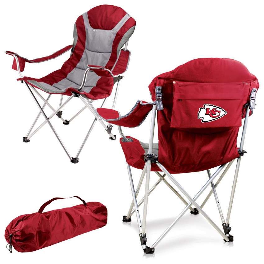 Kansas City Chiefs Reclining Camp Chair, (Dark Red)