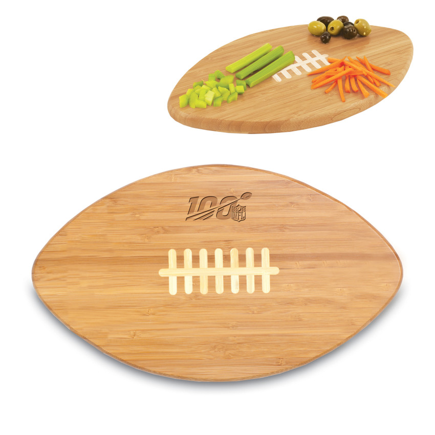 NFL 100 Touchdown! Football Cutting Board & Serving Tray, (Bamboo)