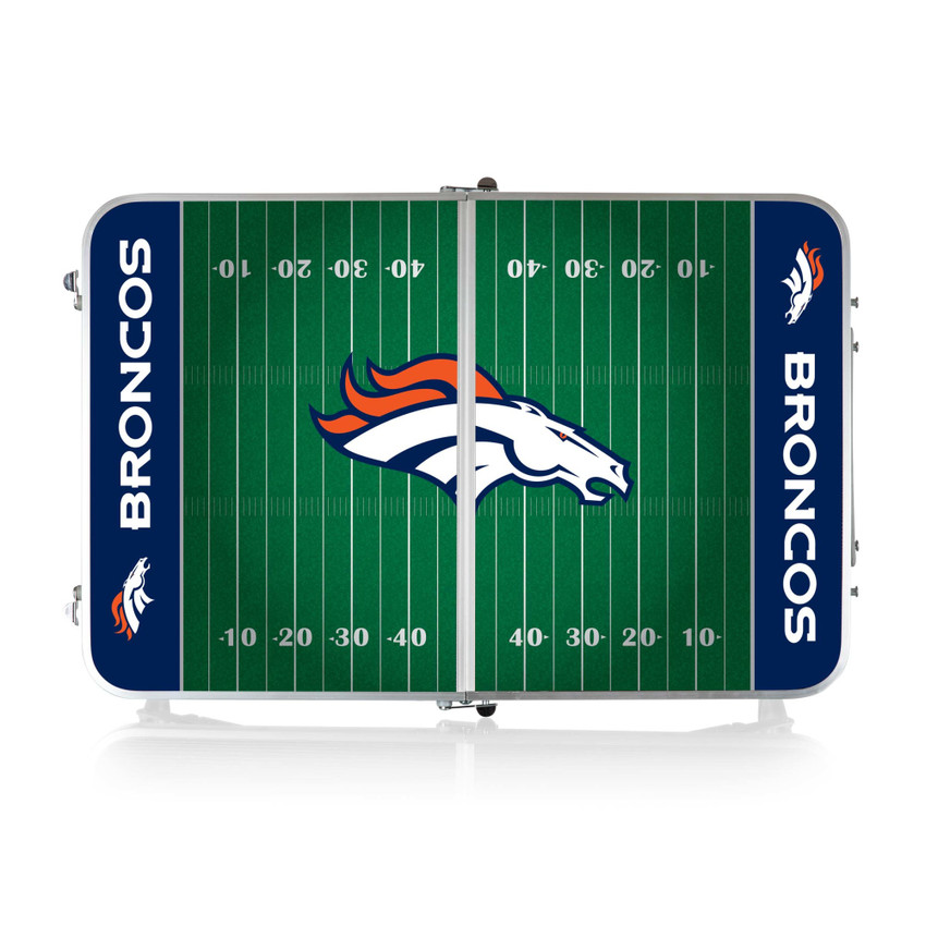 Denver Broncos Concert Table Mini Portable Table, (Charcoal Wood Grain)