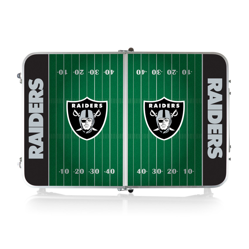 Las Vegas Raiders Concert Table Mini Portable Table, (Charcoal Wood Grain)