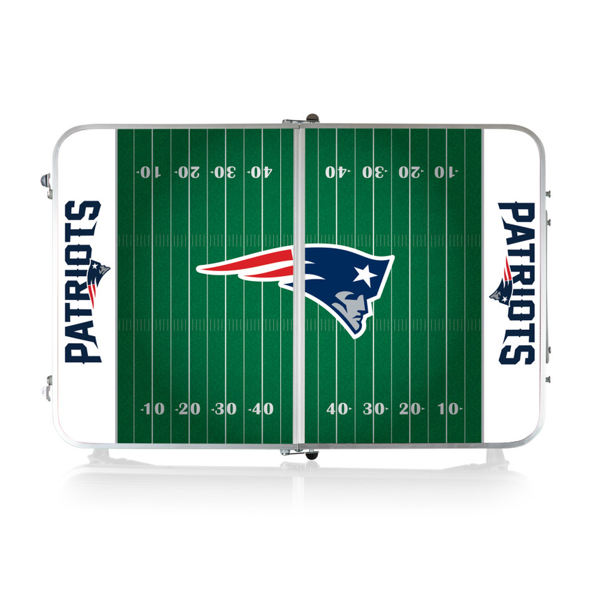 New England Patriots Concert Table Mini Portable Table, (Charcoal Wood Grain)