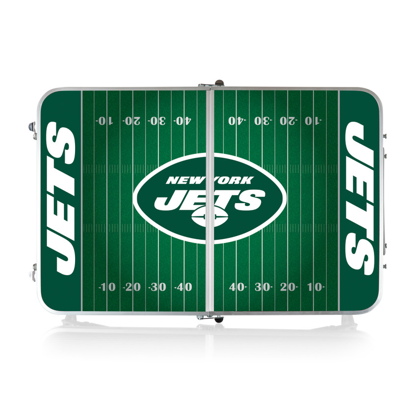 New York Jets Concert Table Mini Portable Table, (Charcoal Wood Grain)