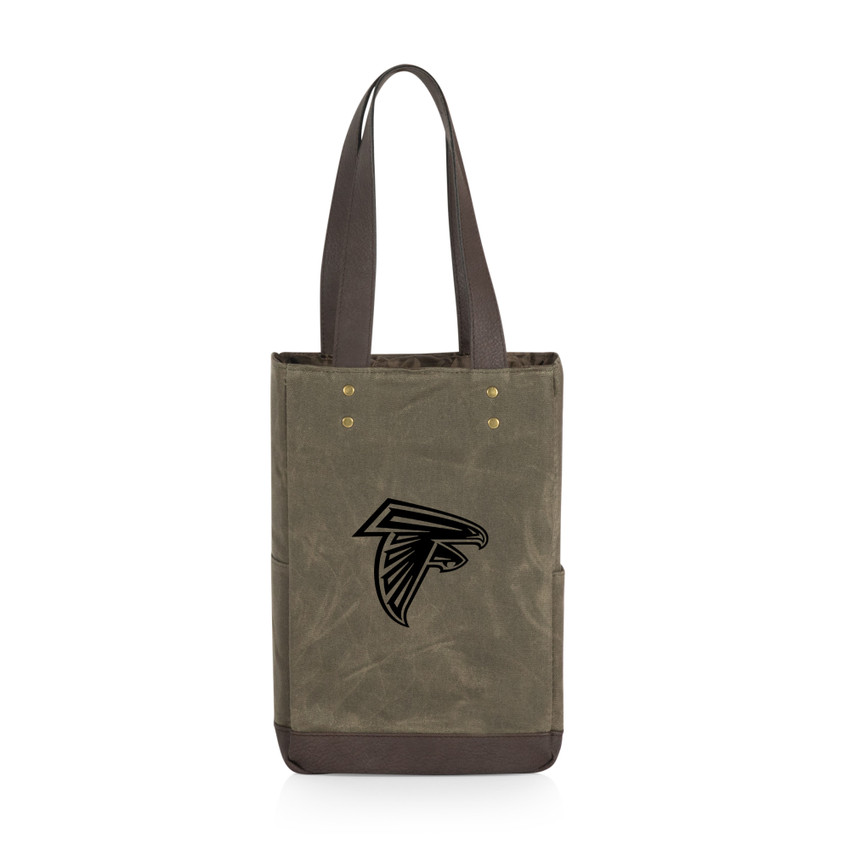 Atlanta Falcons 2 Bottle Insulated Wine Cooler Bag, (Khaki Green with Beige Accents)