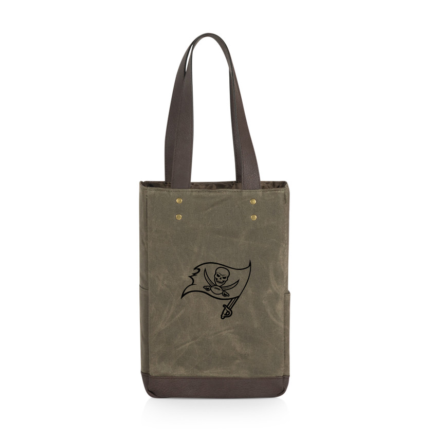 Tampa Bay Buccaneers 2 Bottle Insulated Wine Cooler Bag, (Khaki Green with Beige Accents)