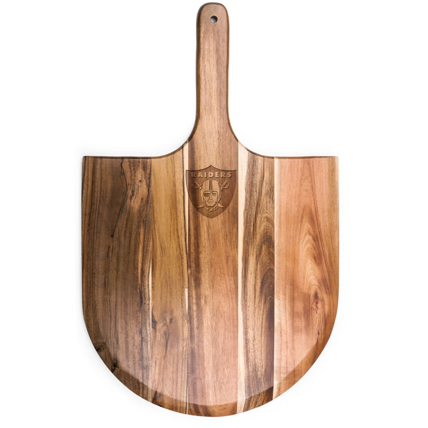 Las Vegas Raiders Acacia Pizza Peel Serving Paddle, (Acacia Wood)