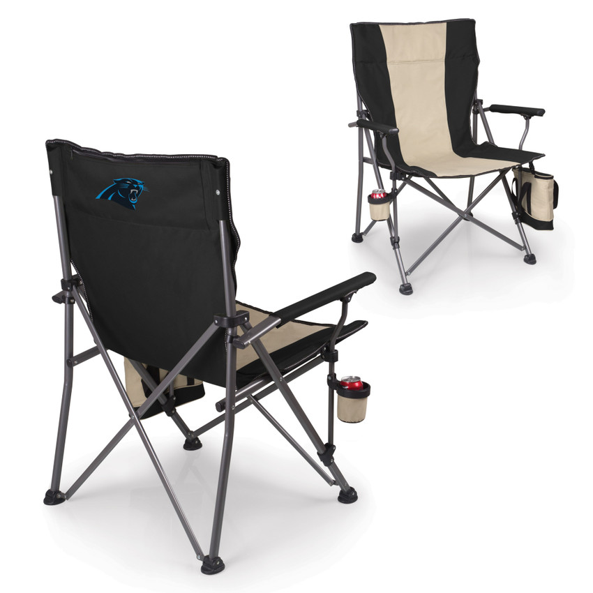Carolina Panthers Logo Big Bear XXL Camping Chair with Cooler, (Black)