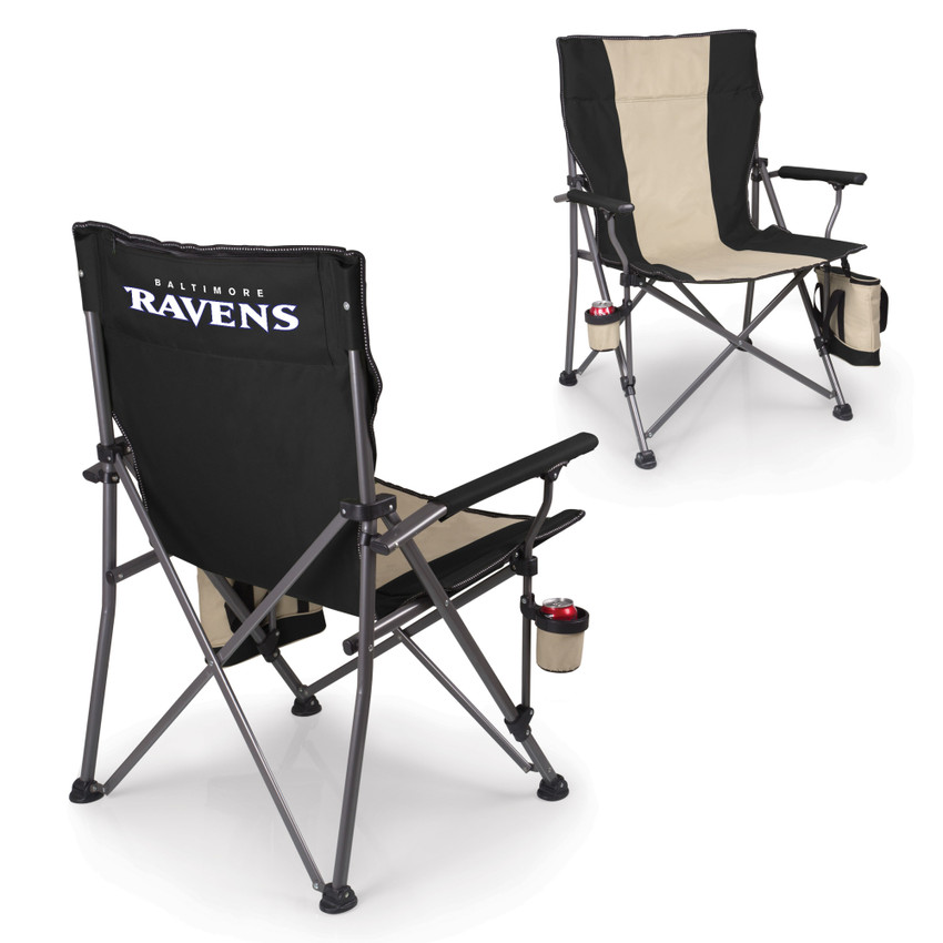 Baltimore Ravens Big Bear XXL Camping Chair with Cooler, (Black)