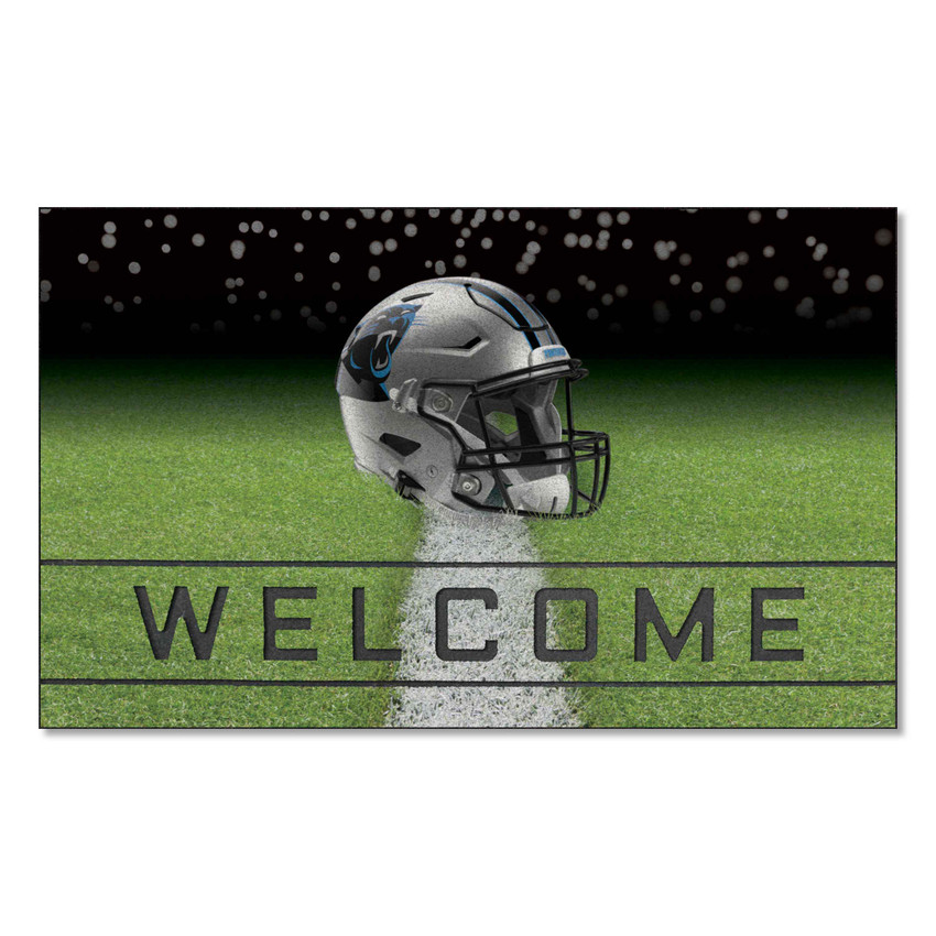 Carolina Panthers Rubber Door Mat - 18in. x 30in. Panther Head Primary Logo