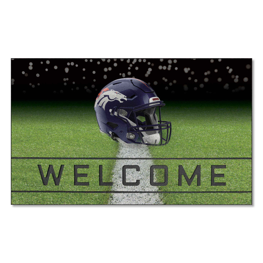 Denver Broncos Rubber Door Mat - 18in. x 30in. Bronco Head Primary Logo