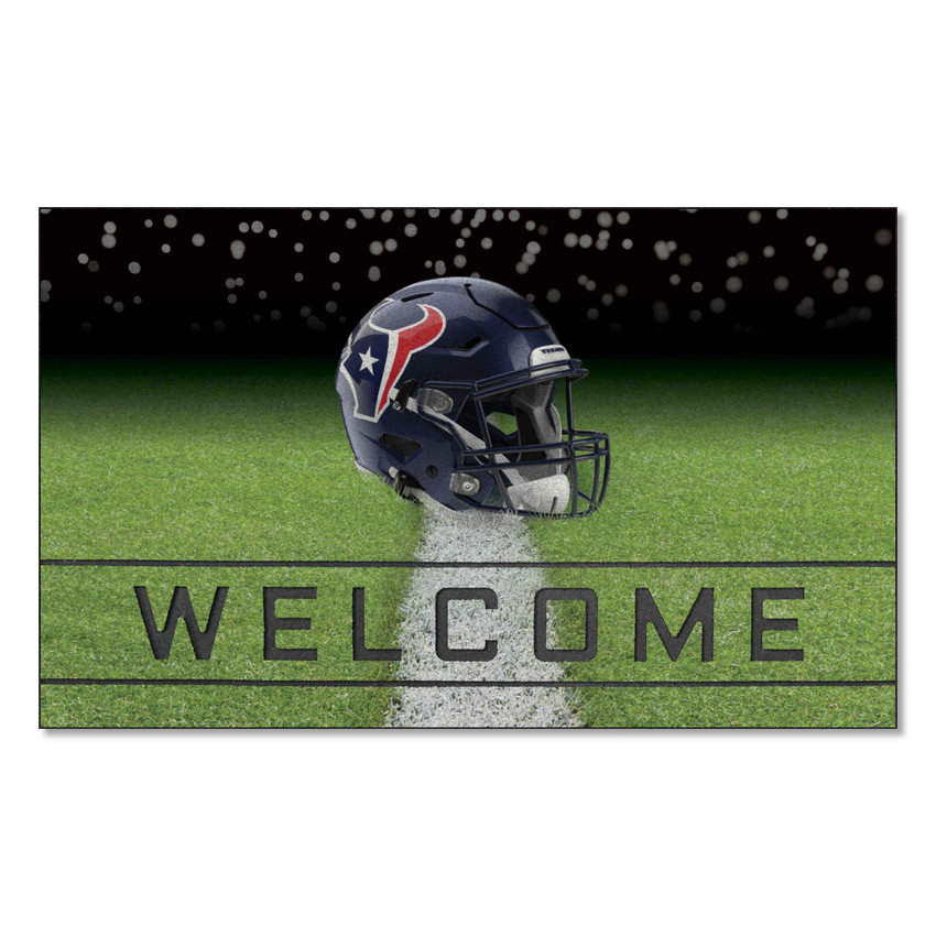 Houston Texans Rubber Door Mat - 18in. x 30in. Bull Head Primary Logo