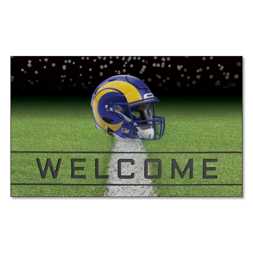 Los Angeles Rams Rubber Door Mat - 18in. x 30in. Rams Helmet Logo