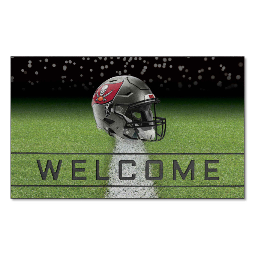 Tampa Bay Buccaneers Rubber Door Mat - 18in. x 30in. Pirate Flag Primary Logo