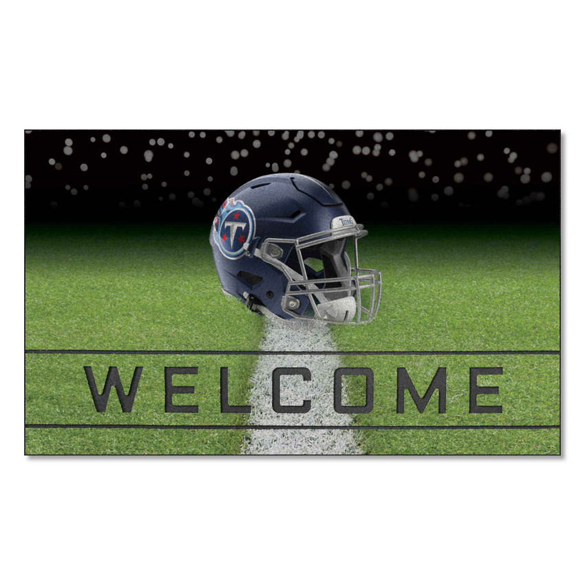 Tennessee Titans Rubber Door Mat - 18in. x 30in. Flaming T Primary Logo