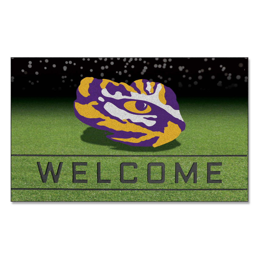 LSU Tigers Crumb Rubber Door Mat - 18in. x 30in. Tiger Eye Secondary Logo