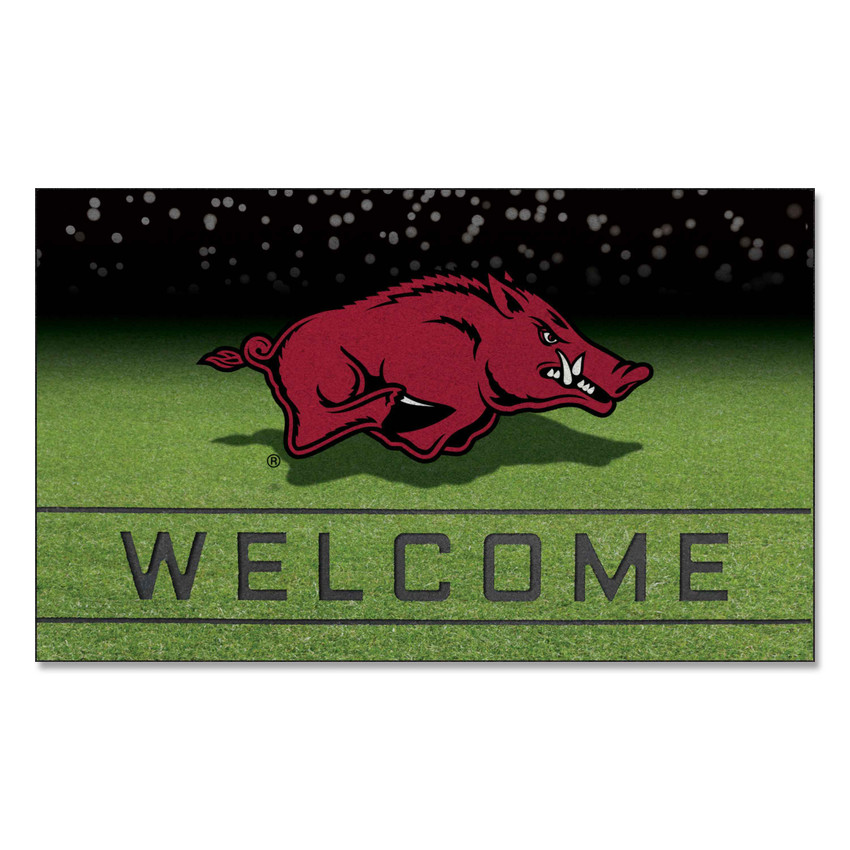 Arkansas Razorbacks Crumb Rubber Door Mat - 18in. x 30in. Razorback Primary Logo