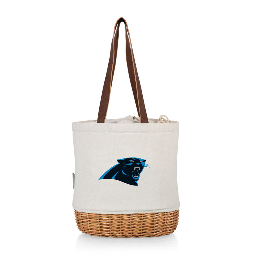 Carolina Panthers Pico Willow and Canvas Lunch Basket, (Natural Canvas)