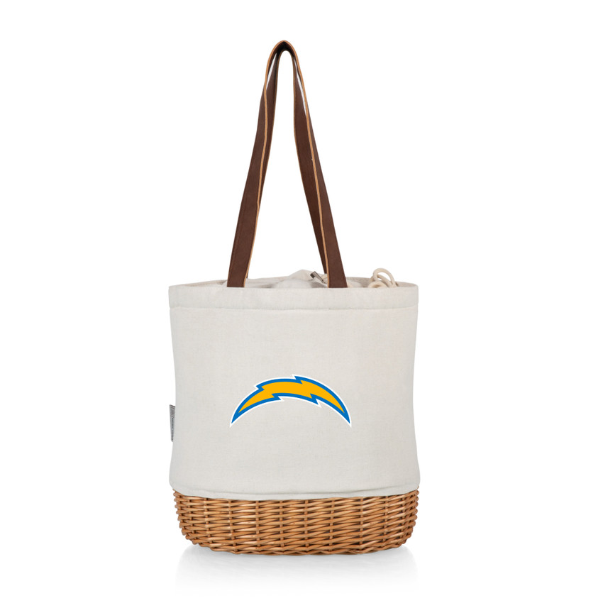 Los Angeles Chargers Pico Willow and Canvas Lunch Basket, (Natural Canvas)