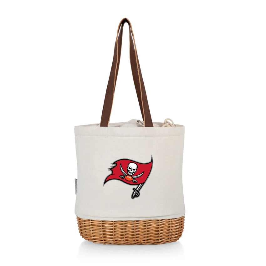 Tampa Bay Buccaneers Pico Willow and Canvas Lunch Basket, (Natural Canvas)