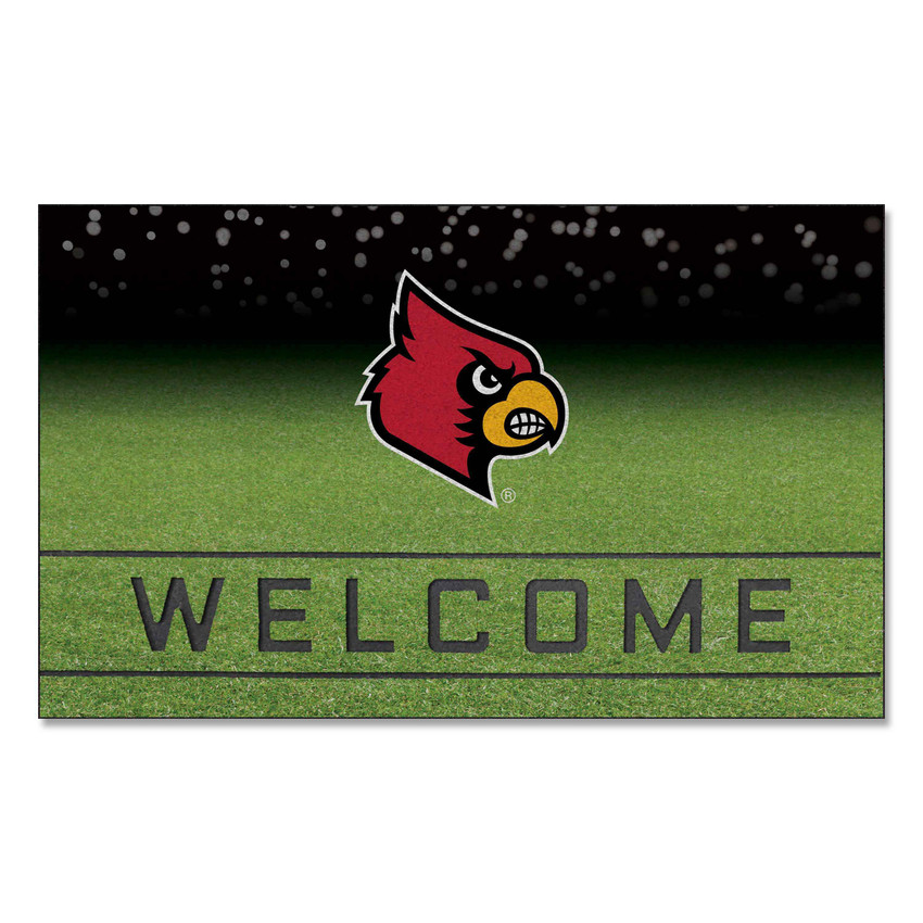 Louisville Cardinals Crumb Rubber Door Mat - 18in. x 30in. Cardinal Head Primary Logo