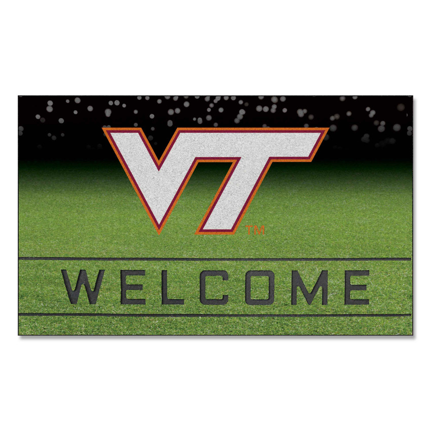 Virginia Tech Hokies Crumb Rubber Door Mat - 18in. x 30in. VT Primary Logo